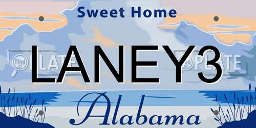 LANEY3 Alabama License Plate