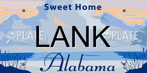 LANK Alabama License Plate