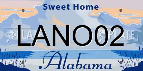 LANO02 Alabama License Plate
