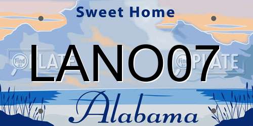 LANO07 Alabama License Plate