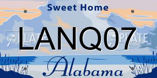 LANQ07 Alabama License Plate