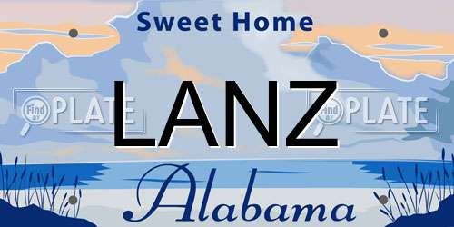 LANZ Alabama License Plate