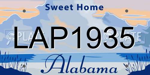 LAP1935 Alabama License Plate