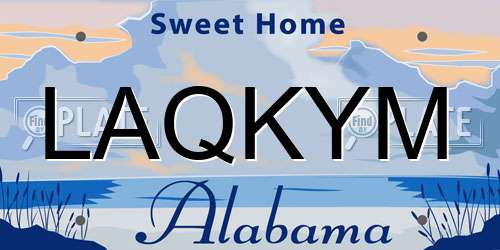 LAQKYM Alabama License Plate