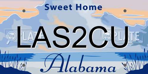 LAS2CU Alabama License Plate