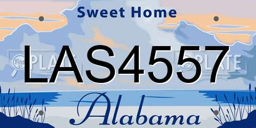 LAS4557 Alabama License Plate