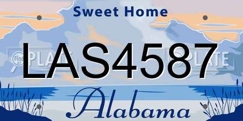LAS4587 Alabama License Plate
