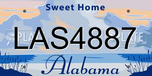 LAS4887 Alabama License Plate