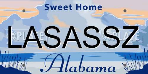LASASSZ Alabama License Plate