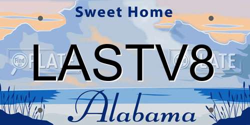 LASTV8 Alabama License Plate