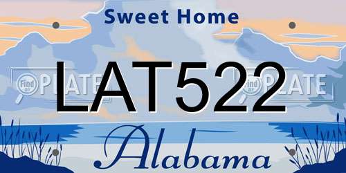 LAT522 Alabama License Plate