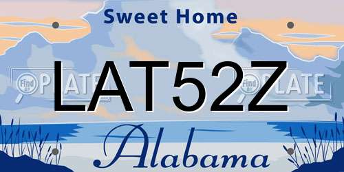LAT52Z Alabama License Plate
