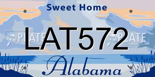 LAT572 Alabama License Plate