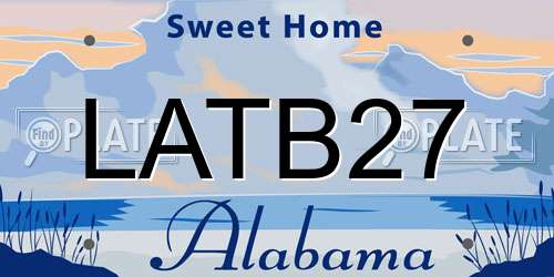 LATB27 Alabama License Plate