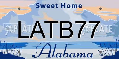 LATB77 Alabama License Plate
