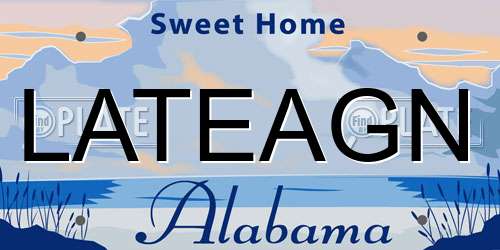 LATEAGN Alabama License Plate