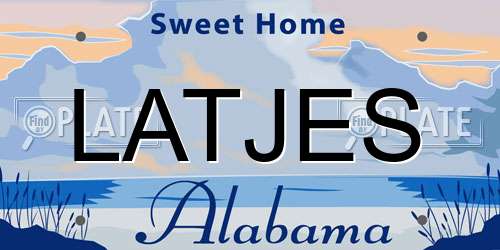 LATJES Alabama License Plate