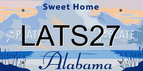LATS27 Alabama License Plate