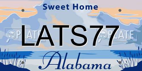 LATS77 Alabama License Plate