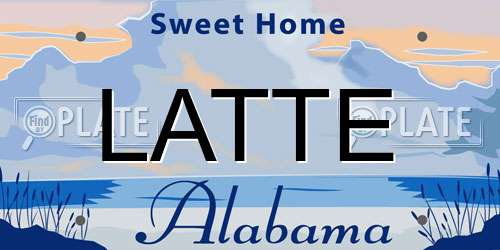 LATTE Alabama License Plate