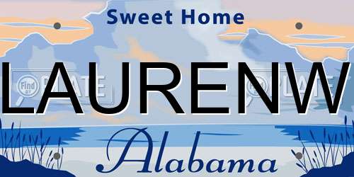 LAURENW Alabama License Plate