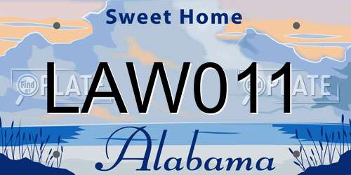 LAW011 Alabama License Plate