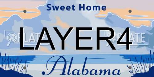 LAYER4 Alabama License Plate