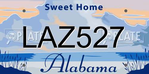 LAZ527 Alabama License Plate