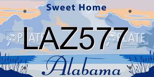 LAZ577 Alabama License Plate