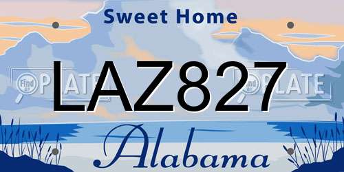 LAZ827 Alabama License Plate