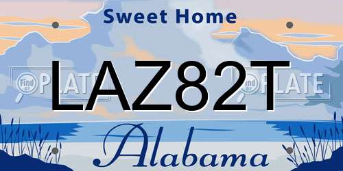 LAZ82T Alabama License Plate