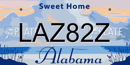 LAZ82Z Alabama License Plate
