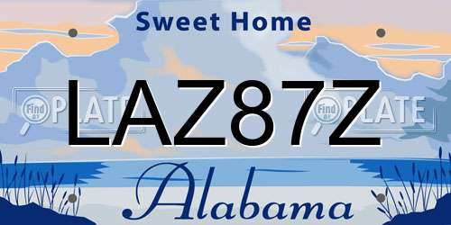 LAZ87Z Alabama License Plate