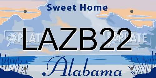 LAZB22 Alabama License Plate