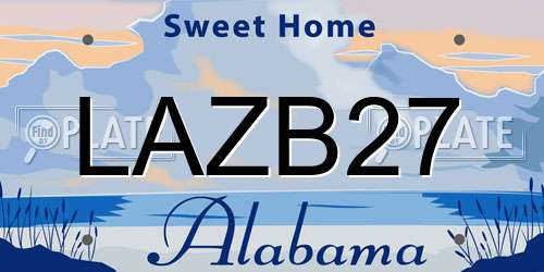 LAZB27 Alabama License Plate