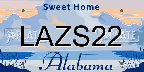 LAZS22 Alabama License Plate