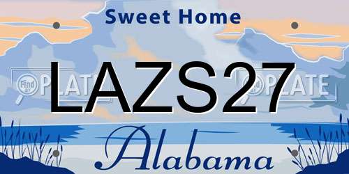 LAZS27 Alabama License Plate