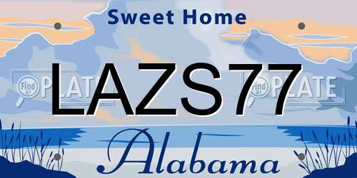 LAZS77 Alabama License Plate