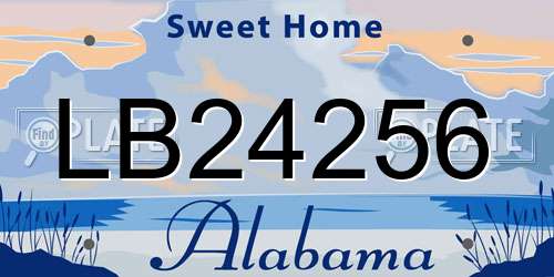 LB24256 Alabama License Plate