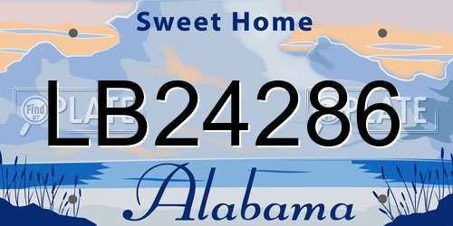 LB24286 Alabama License Plate