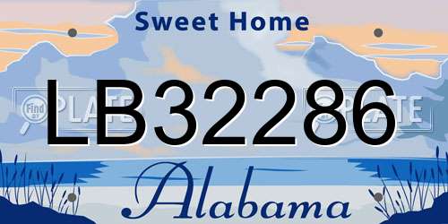 LB32286 Alabama License Plate