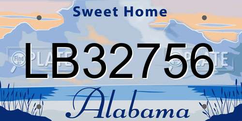 LB32756 Alabama License Plate