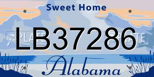 LB37286 Alabama License Plate