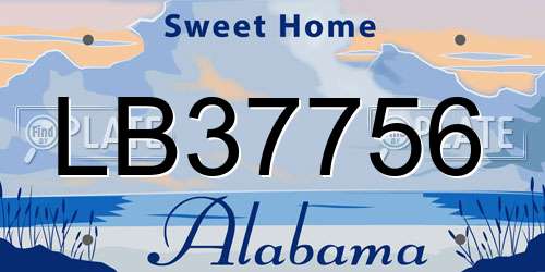 LB37756 Alabama License Plate