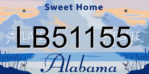 LB51155 Alabama License Plate