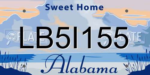 LB5I155 Alabama License Plate