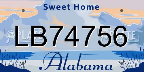 LB74756 Alabama License Plate