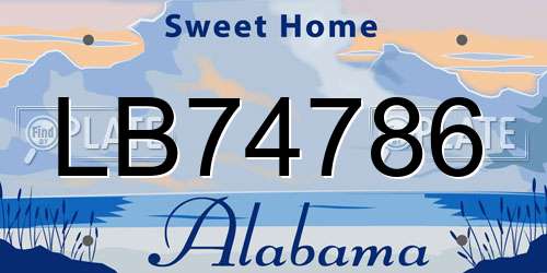 LB74786 Alabama License Plate