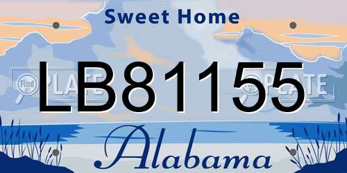LB81155 Alabama License Plate