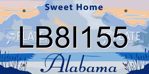 LB8I155 Alabama License Plate